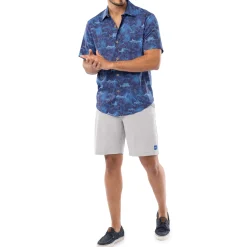 Men's Navy Incognito Printed Resort Shirt