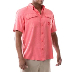 Men's Short Sleeve Heather Textured Performance Fishing Shirt