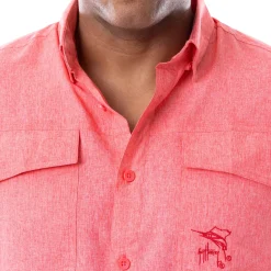 Men's Short Sleeve Heather Textured Performance Fishing Shirt