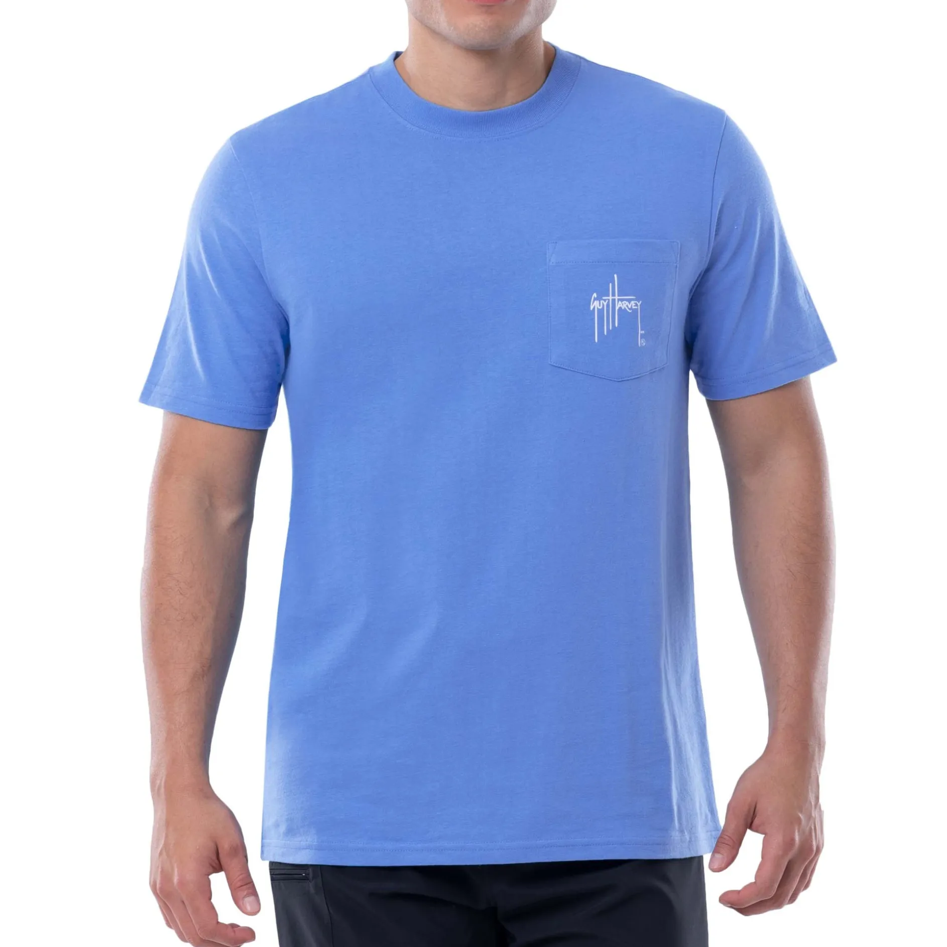 Men's Sketchy Blue Short Sleeve Pocket T-Shirt