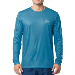 Men's Teal Wake Performance Sun Protection Top