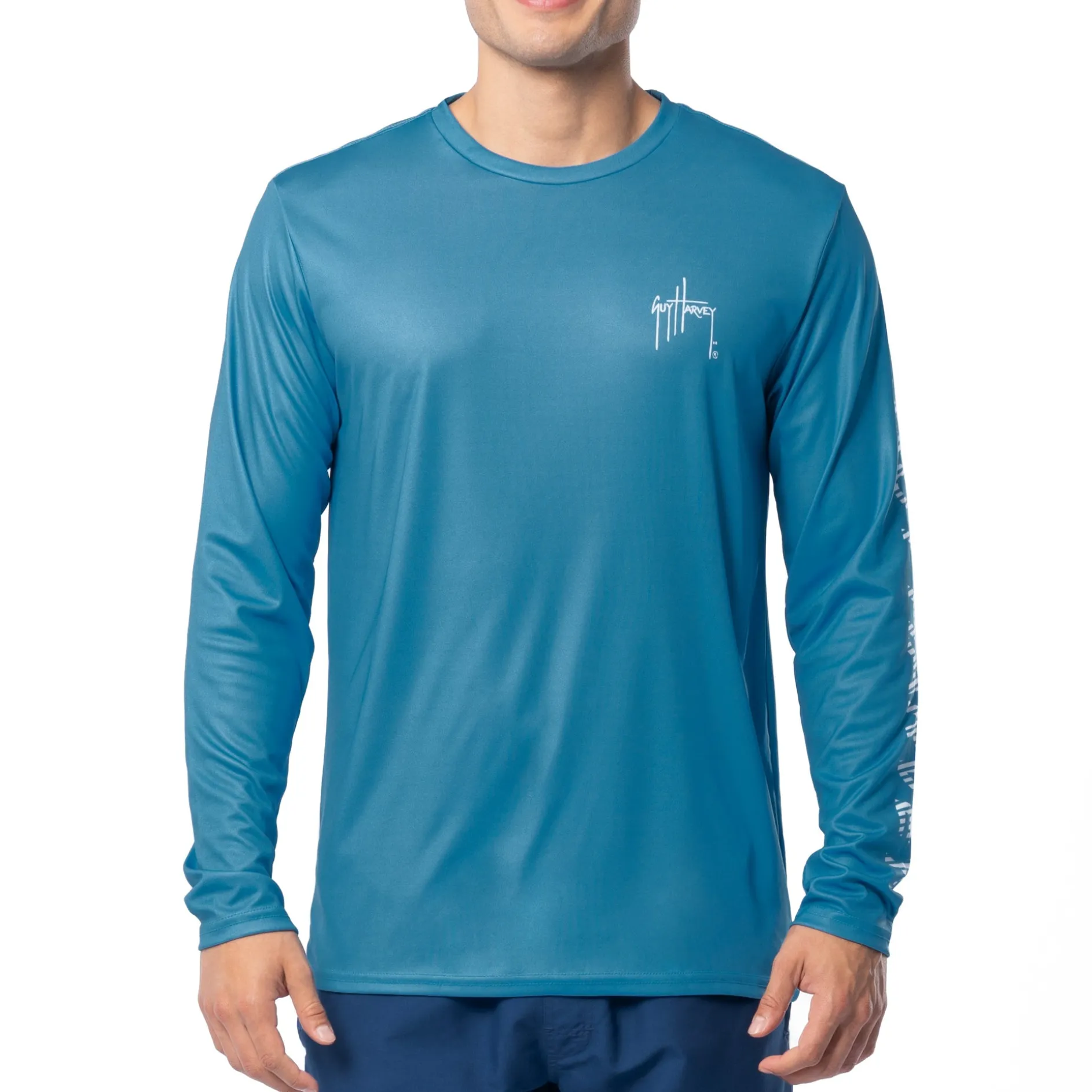 Men's Teal Wake Performance Sun Protection Top