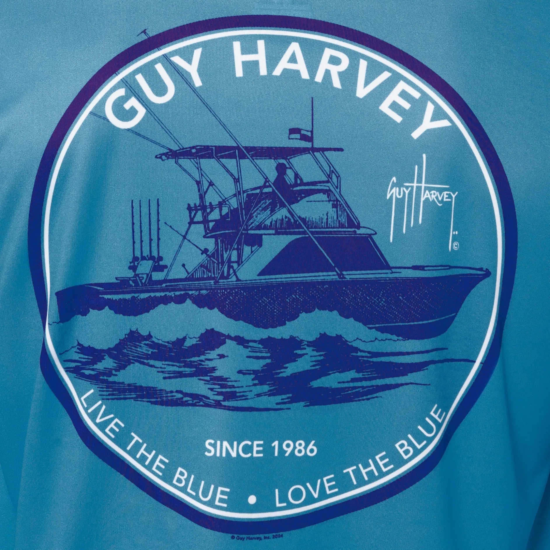 Men's Teal Wake Performance Sun Protection Top