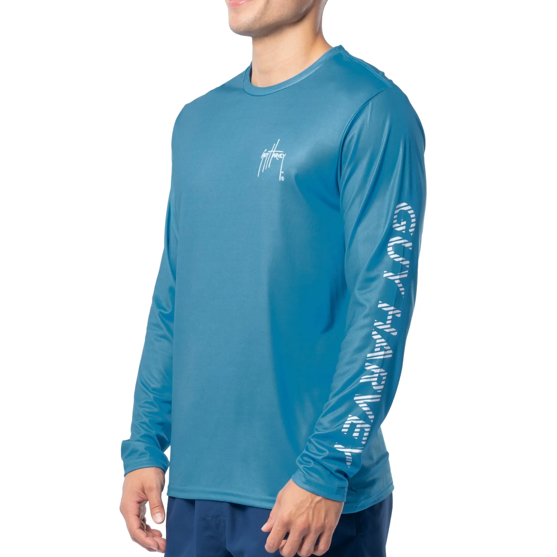 Men's Teal Wake Performance Sun Protection Top
