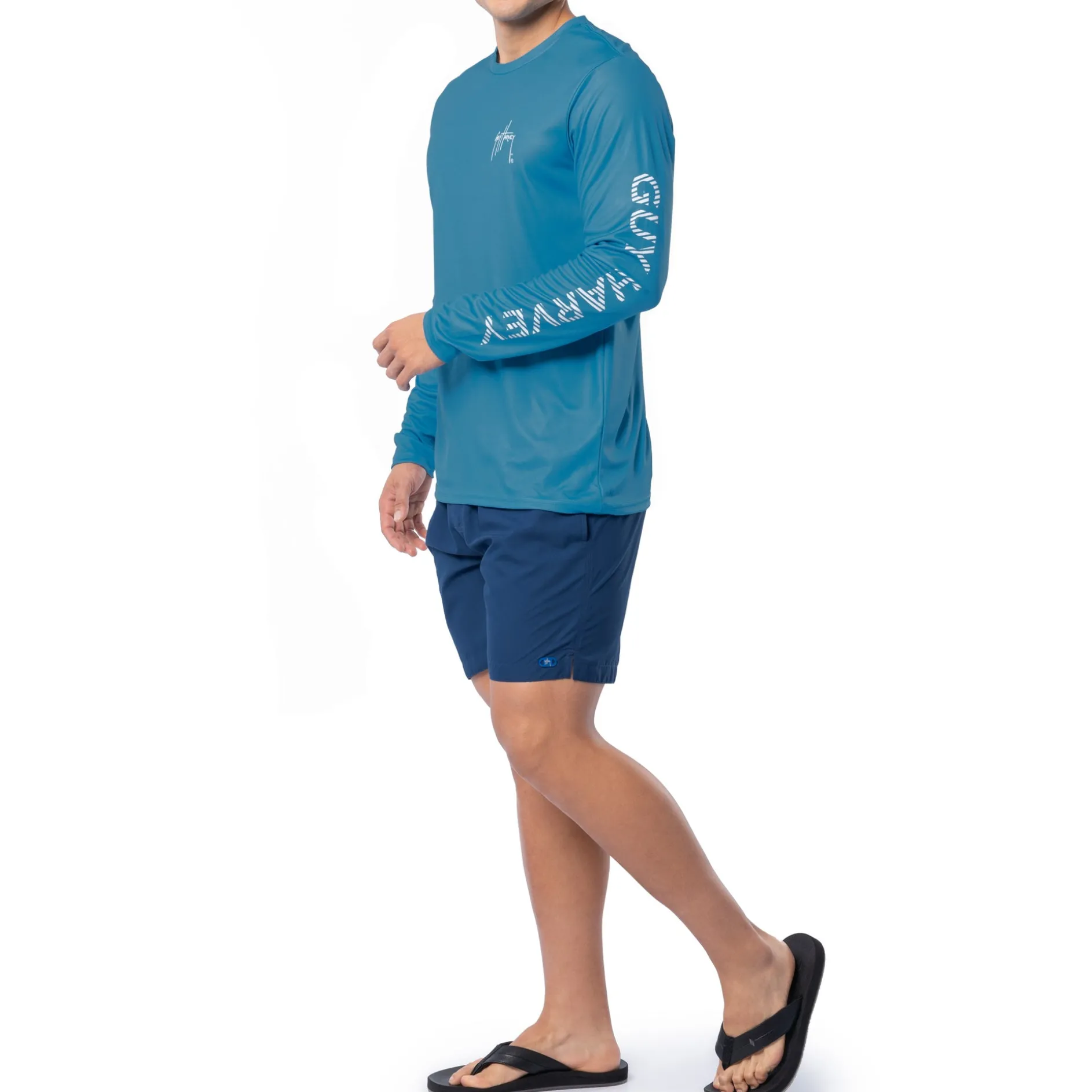 Men's Teal Wake Performance Sun Protection Top