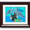 "Spotted Porpoise with French Angels" Mini Print