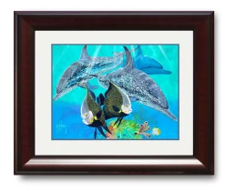"Spotted Porpoise with French Angels" Mini Print