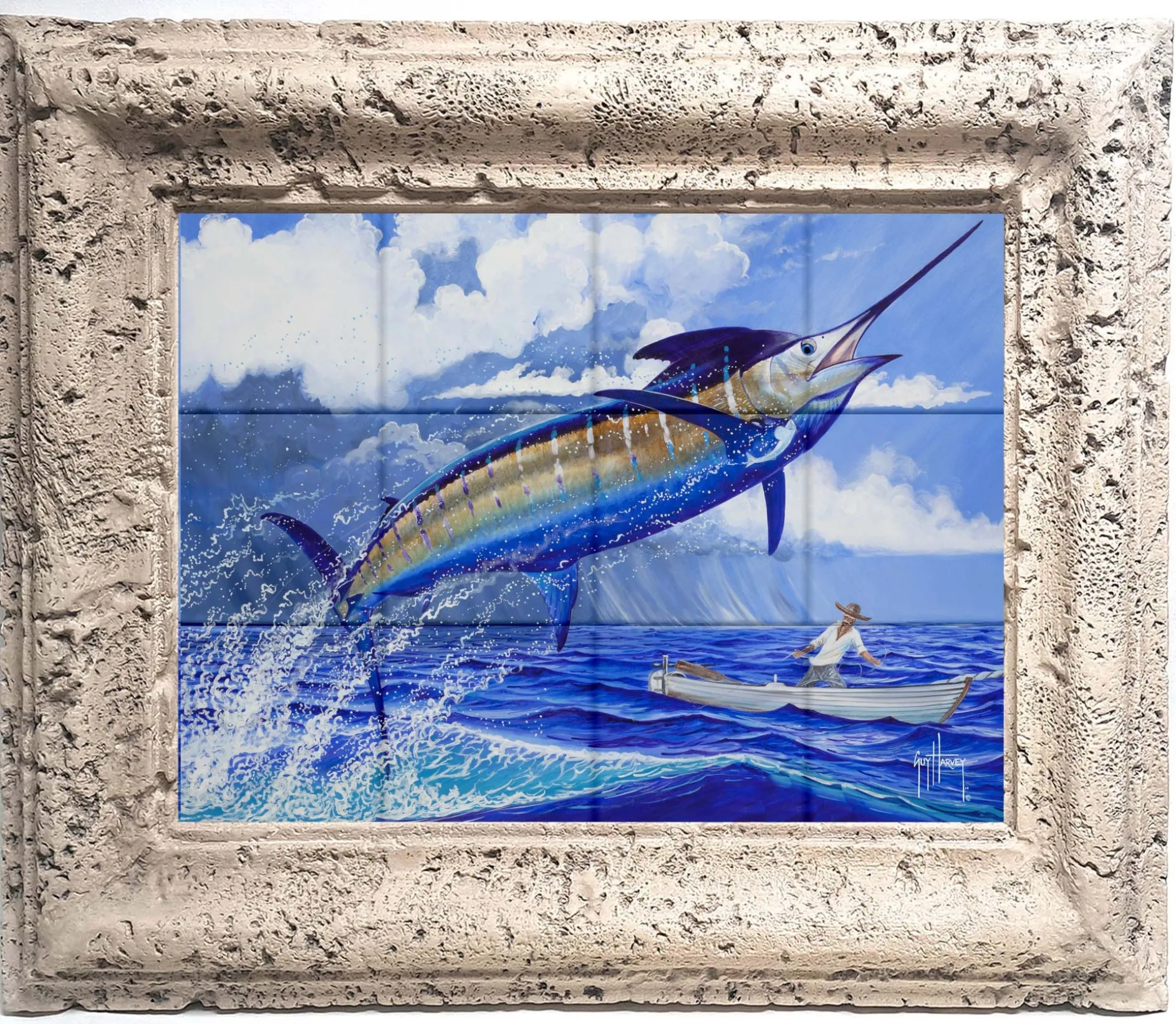 "Stormy Blue" Tile Art