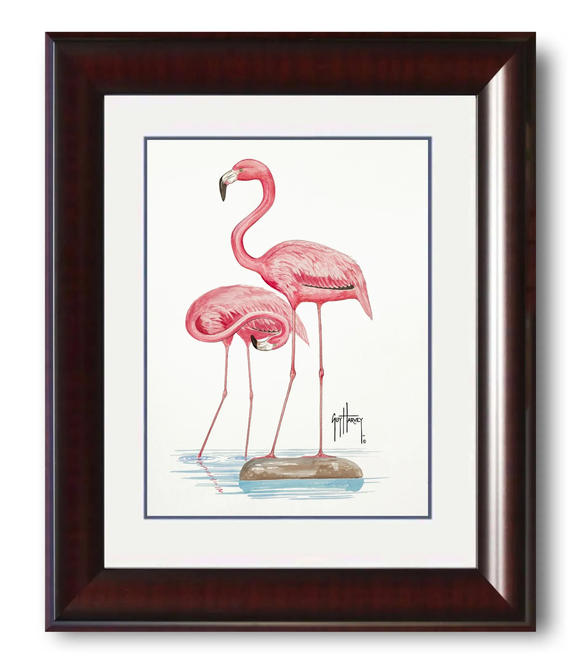 "Two Flamingos" Mini Print