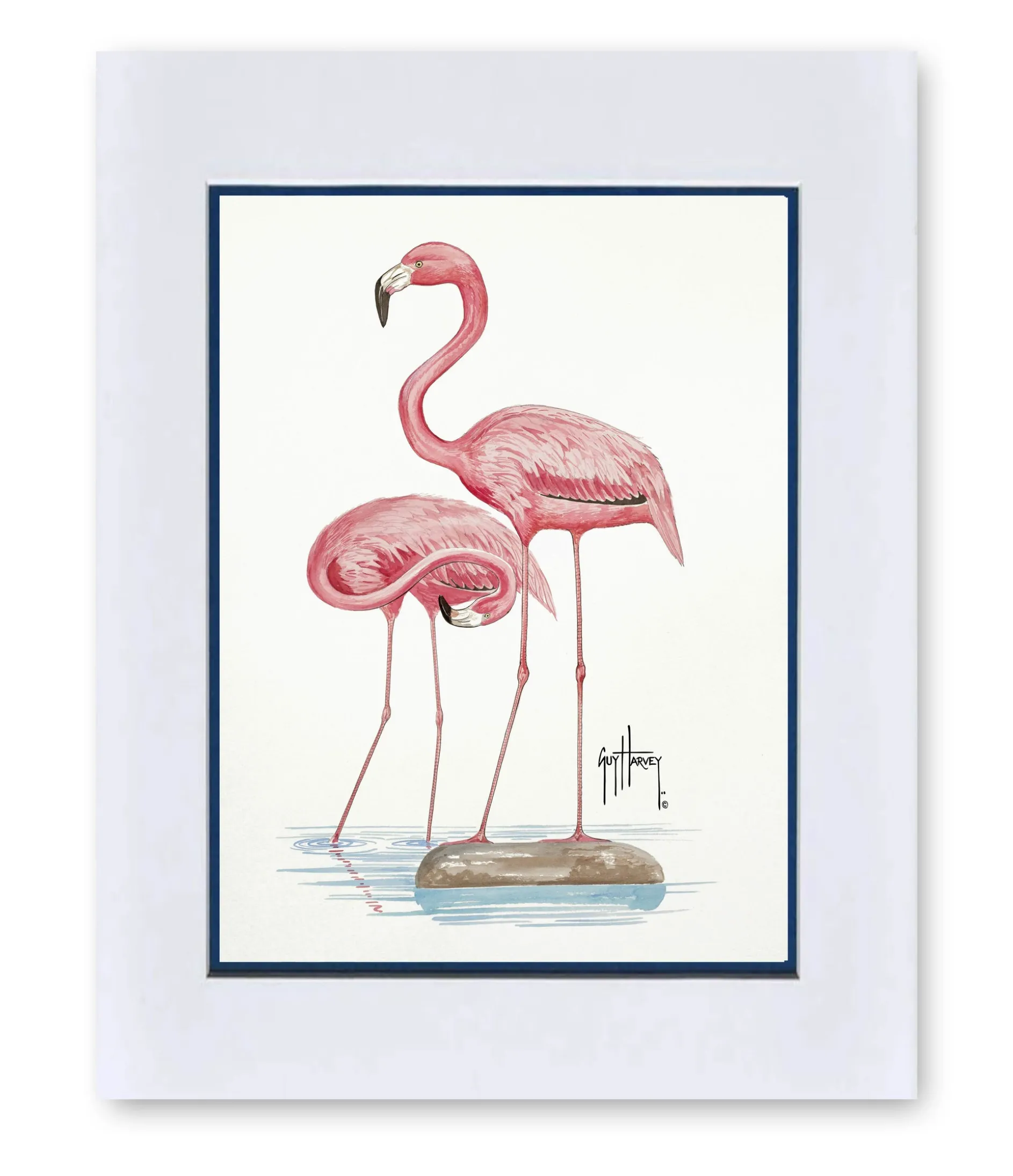 "Two Flamingos" Mini Print